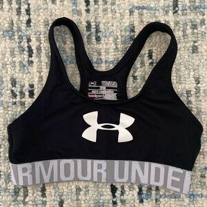 Under Armour HeatGear Girls Sports Bra Black Size YMD